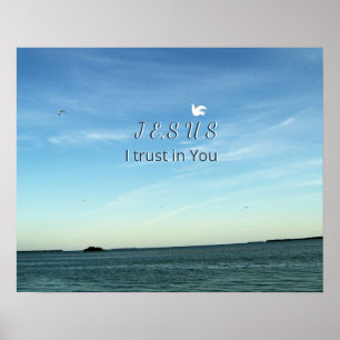 Jesus & Duva i Lugnt Himmelsmotiv Poster