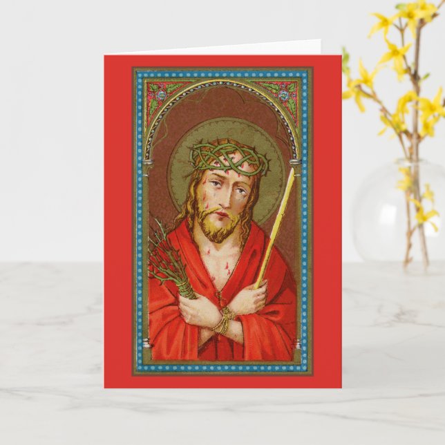 Jesus, Ecce Homo (Behold the Man) (SAU21) Hälsning Kort (Gul blomma)