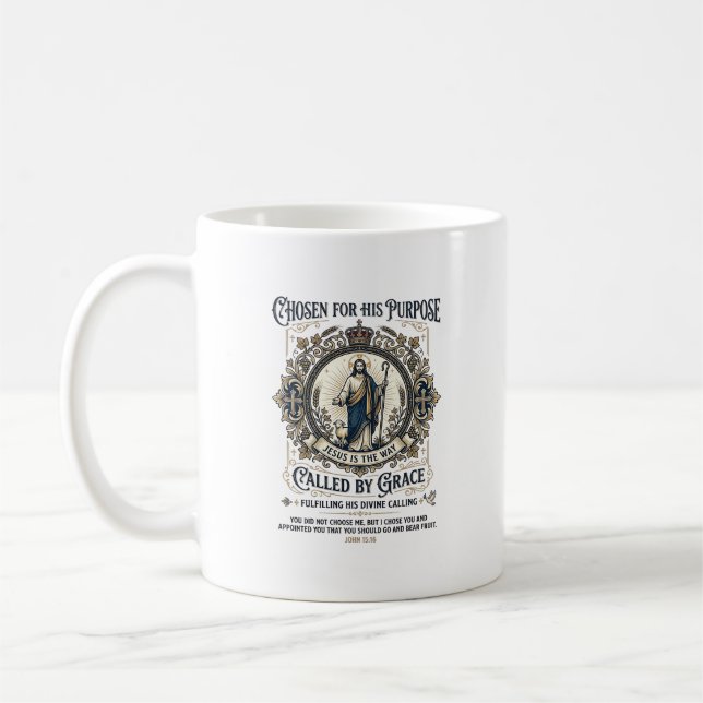 Jesus elektriker skjorta tro baserad design_1 kaffemugg (Vänster)