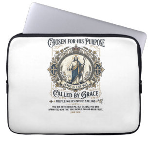 Jesus elektriker skjorta tro baserad design_1 laptop fodral