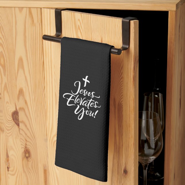 Jesus Eleverar er kristus Lettering Kökshandduk (Thirds Fold)