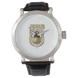 Jesus Emalj Nål Stil Jesus Emalj Nål Kristna  Armbandsur