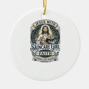Jesus Estetiker Hudvård Vintage T-Shirt Kristna Julgransprydnad Keramik