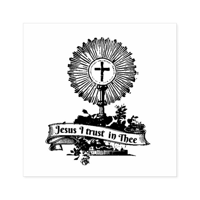 Jesus Eucharist Monstrance Religiösa Divine Mercy Stämpel (Tryck)