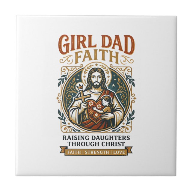 Jesus Faderskap Mikro Identiteter Grafisk T-shirt  Kakelplatta (Framsidan)