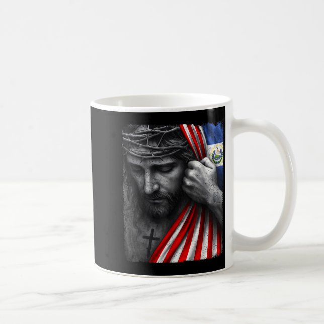 Jesus Faith Cross Crown America El Salvador Herita Kaffemugg (Höger)