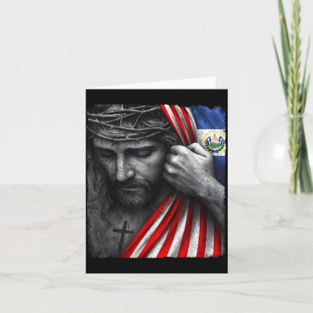 Jesus Faith Cross Crown America El Salvador Herita Kort (Framsida)