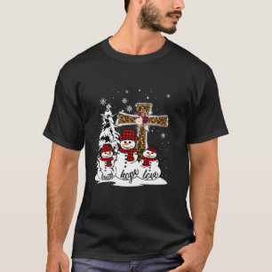 Jesus Faith Hope Kärlek Snögubbe Funny Julafton fö T Shirt