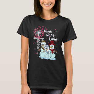 Jesus Faith Hope Kärlek Snögubbe Red Play Julafton T Shirt