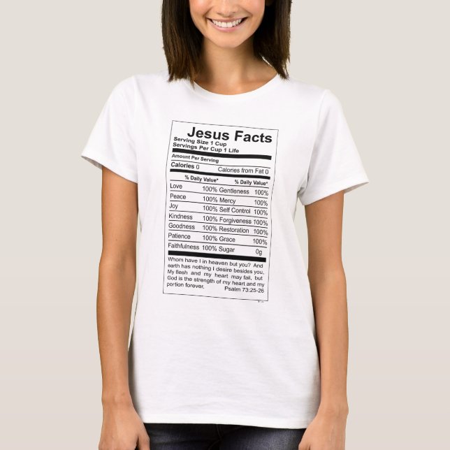 JESUS FAKTUMKVINNA UTSLAGSPLATS TEE SHIRT (Framsida)