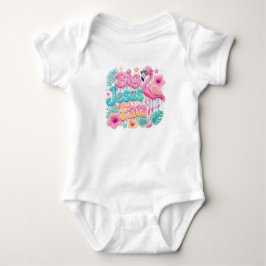 Jesus-fan med flamingo babyblus t shirt