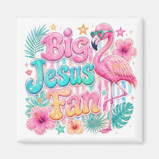 Jesus-fan med flamingomagnet magnet
