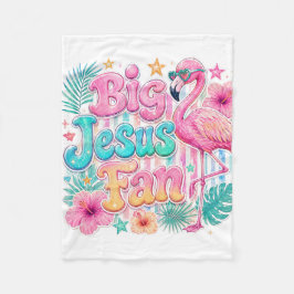 Jesus-fan med flamingotäcke fleecefilt
