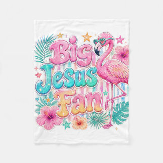 Jesus-fan med flamingotäcke fleecefilt