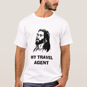 Jesus-fästa ihopkonst MIN RESEBYRÅMAN T-shirt