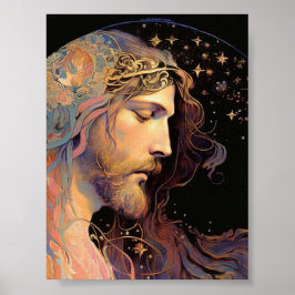 Jesus fastkedjad svart glasbakgrund poster