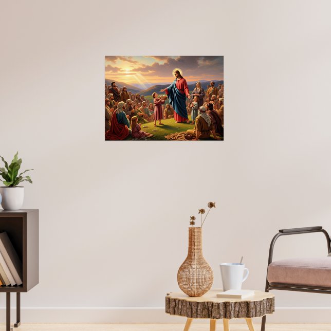 Jesus Feeding the People Poster (Vardagsrum 3)