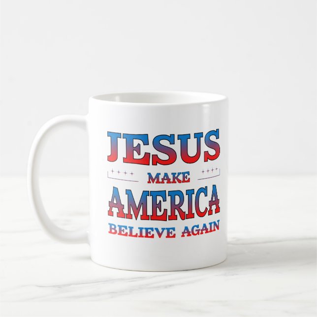 Jesus fick Amerika att tro på 2024 kristna Kaffemugg (Vänster)