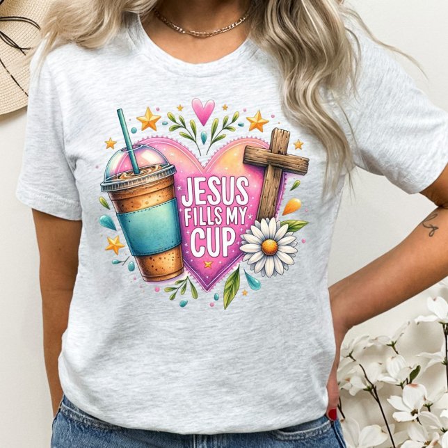Jesus Fills My Kopp Christian Coffee Älskare T Shirt (Skapare uppladdad)