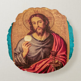 Jesus Fine art vintage pillow Rund Kudde