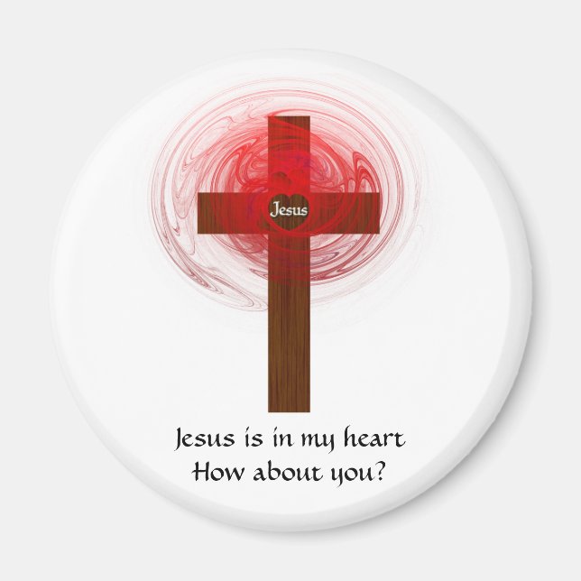 Jesus finns i mitt hjärta magnet (Framsidan)
