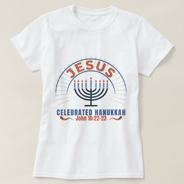Jesus Firade Hanukkah Messianic Hebrew Roots T Shirt (Design framsida)