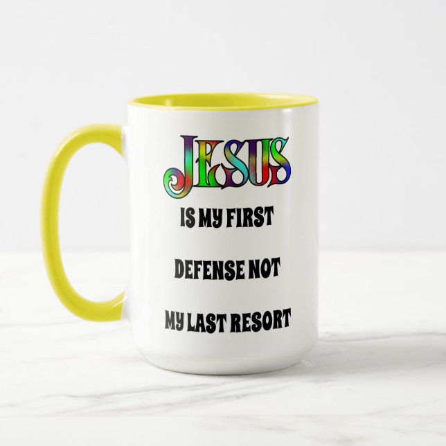 Jesus First Försvar - 15 oz. Mugg (Vänster)