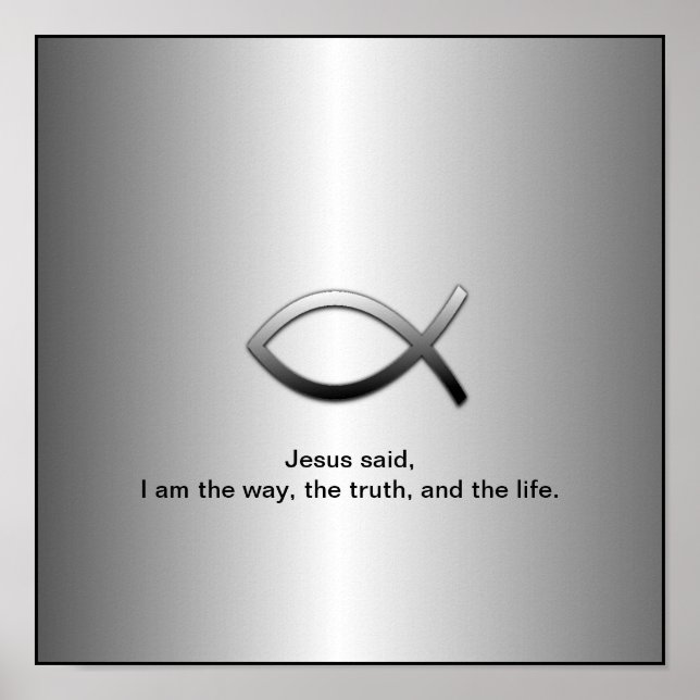 Jesus Fish Christian Ichthys Bible Verse Poster (Framsidan)