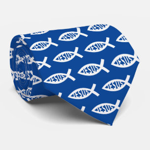 Jesus Fish Christian ichthys Symbol Neck Tie Slips
