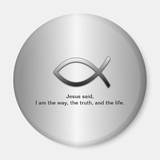 Jesus Fish Christian Scripture John 14:6 Magnet (Framsidan)