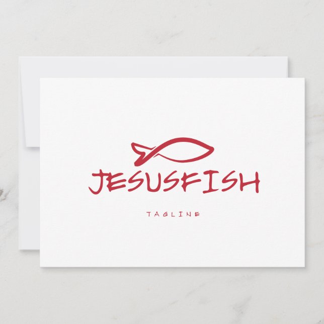 Jesus FISH logotyp-mall Inbjudningar (Framsida)