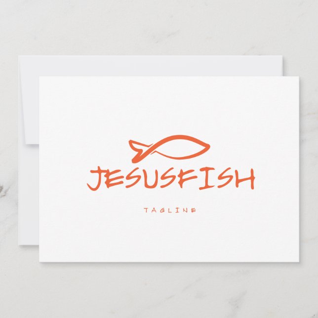 Jesus FISH logotyp-mall Inbjudningar (Framsida)