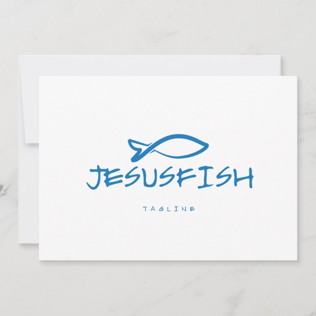 Jesus FISH logotyp-mall Inbjudningar (Framsida)