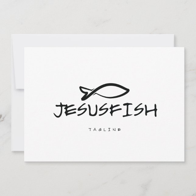 Jesus FISH logotyp-mall Inbjudningar (Framsida)