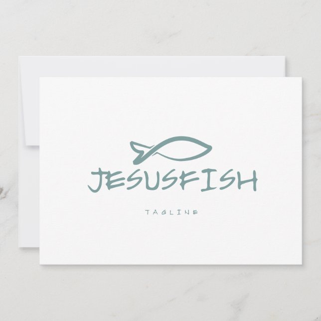 Jesus FISH logotyp-mall Inbjudningar (Framsida)