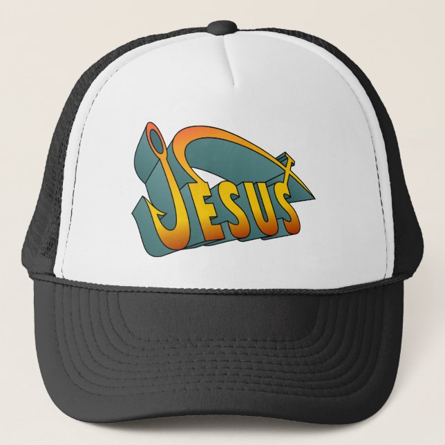 Jesus Fish Nagel Truckerkeps (Framsida)