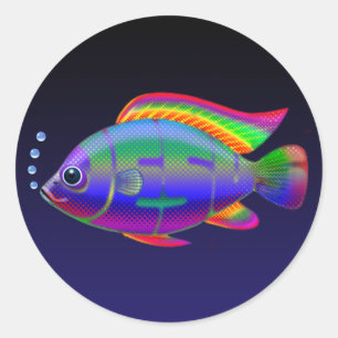 Jesus Fish Runt Klistermärke