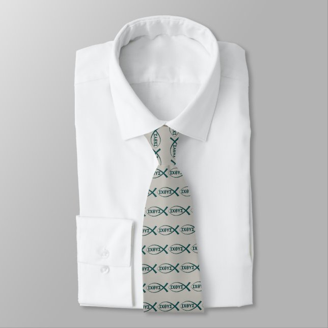 Jesus Fish Symbol Neck Tie Slips (Bunden)