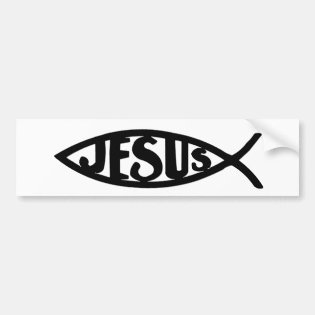 Jesus fisk (bildekalsvarten) bildekal (Framsidan)