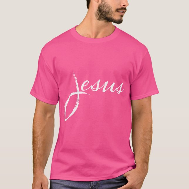 Jesus Fisk enkel design T Shirt (Framsida)