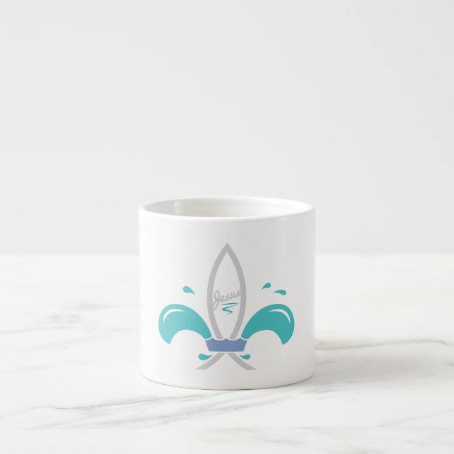 Jesus Fisk Fleur De Lis Espressomugg (Framsidan)