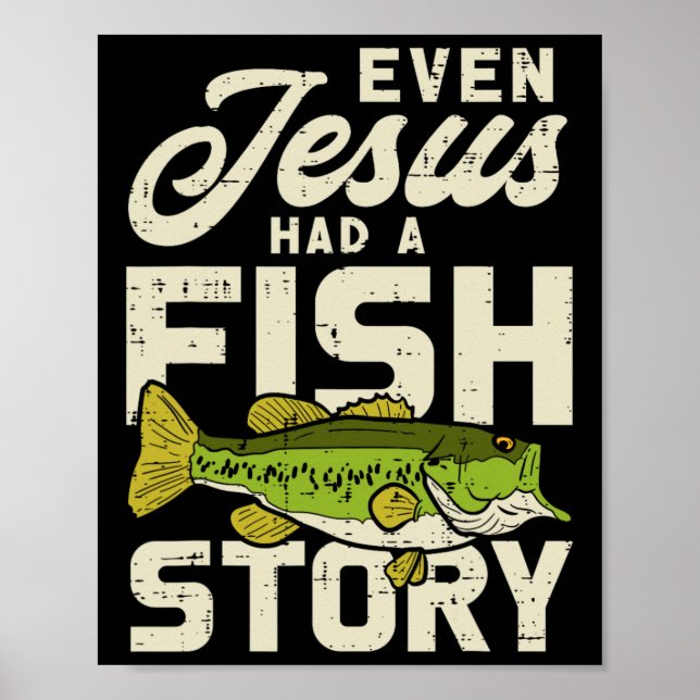 Jesus Fisk Historia Fiskare Gud Kristus Fiske Chri Poster (Framsidan)