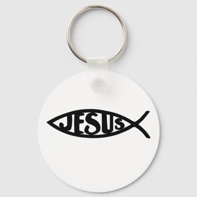 Jesus Fisk (Keychain Black) Nyckelring (Framsida)