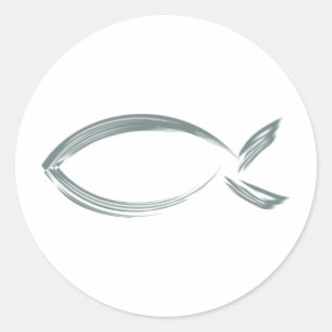 Jesus fisk runt klistermärke
