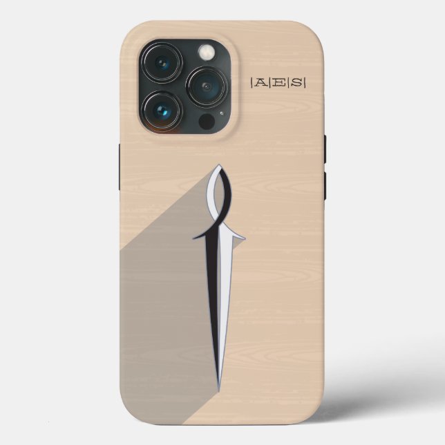 Jesus Fisk Svärd med trästruktur iPhone-fodral (Baksida )