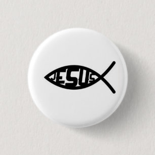 Jesus Fisk Symbol Knapphål Knapp