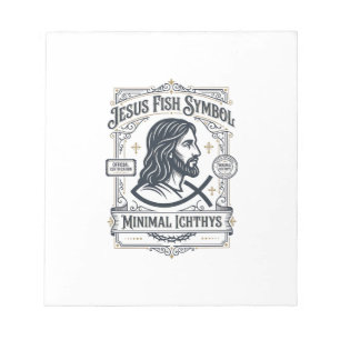 Jesus Fisk Symbol Minimal Ichthys Jesus Fisk Minim Anteckningsblock