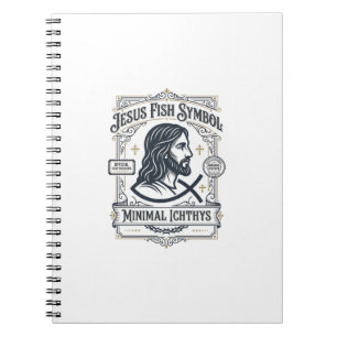 Jesus Fisk Symbol Minimal Ichthys Jesus Fisk Minim Anteckningsbok