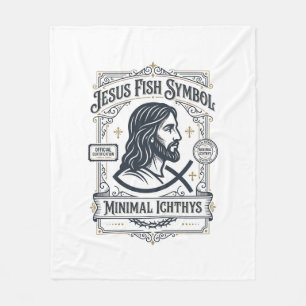 Jesus Fisk Symbol Minimal Ichthys Jesus Fisk Minim Fleecefilt