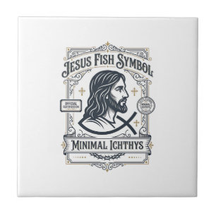 Jesus Fisk Symbol Minimal Ichthys Jesus Fisk Minim Kakelplatta
